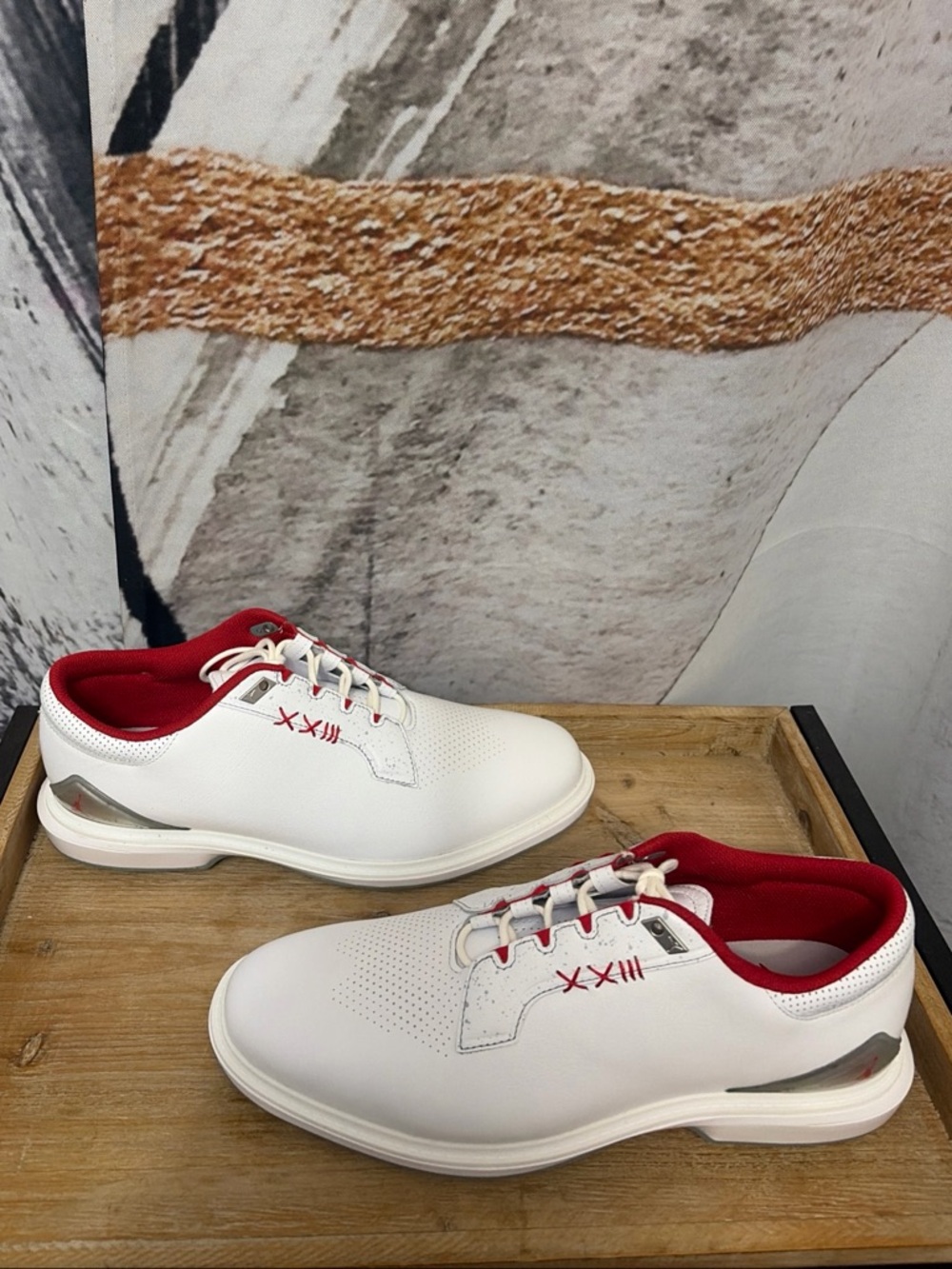 Nike Air Jordan ADG 5 Spikeless Golf Shoes White Red FQ6642-101 Men SZ 10.5 NWOB